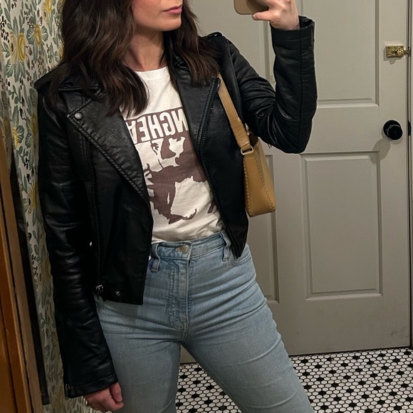 Wild Table Target Faux Leather Jacket in Black XS - Picture 2 of 7